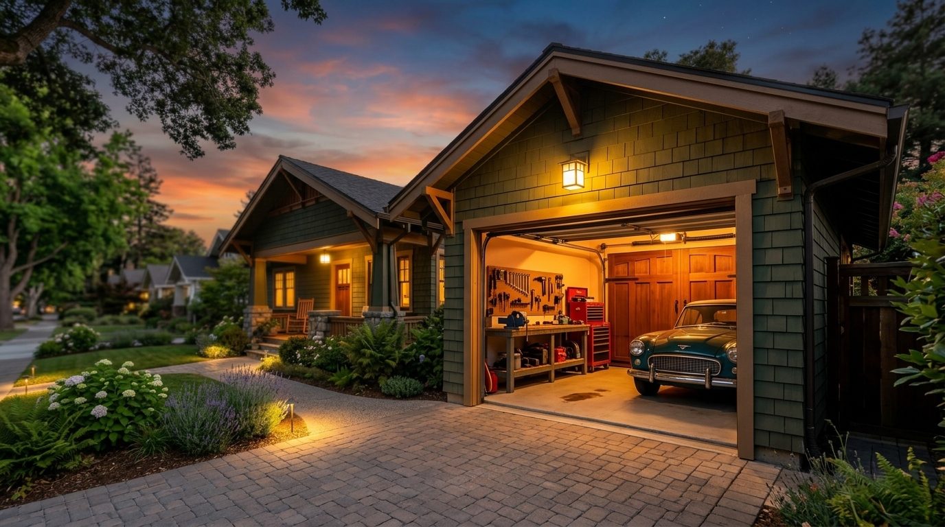 Swift Garage Door Repair Tremblay Garage Door Gliding Open Revealing Warm Illuminated Interior